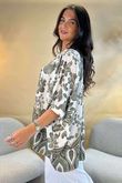 Made in Italy Verona Dip Side Top Khaki /6 =